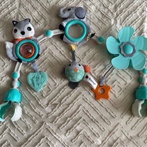 Teal Plush Activity Arch with Hanging Sensory Toys